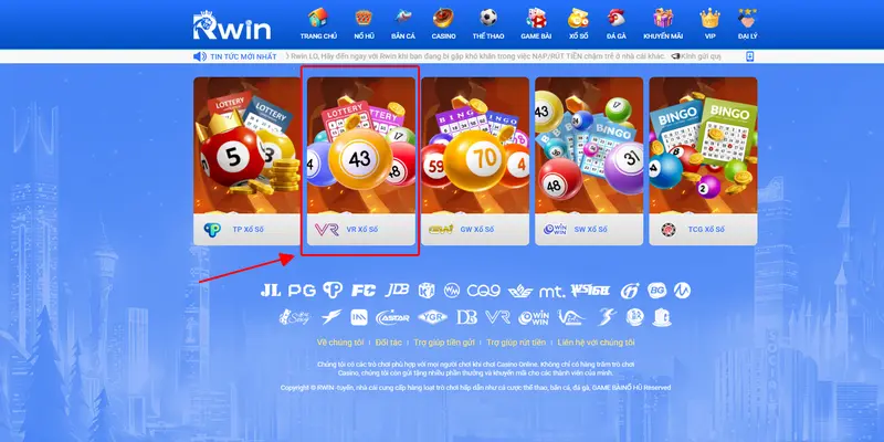 VR xổ số RWIN là nhà phát hành hàng đầu